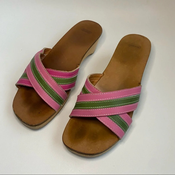 Coach Clog Mule Leather Stripe Sandal - Picture 10 of 16